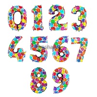 Фольгированная цифра "Праздничная", 101 см.