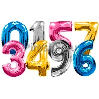 Фольгированная цифра однотонная, 101 см.