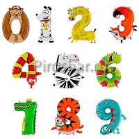 Фольгированная цифра в форме животного