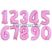 Фольгированная цифра с рисунком "Сердечки"