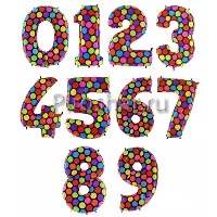 Фольгированная цифра с рисунком "Круги"