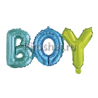 Фольгированные шары "Надпись - BOY" с воздухом