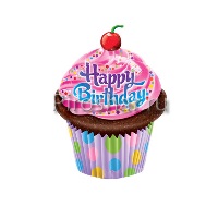 Фольгированный шар Кекс с вишенкой "С Днем Рождения"