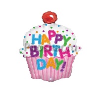 Фольгированный шар Кекс "Happy Birthday"