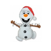 Фольгированный шар "Снеговик в красной шапке"