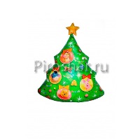 Фольгированный шар "Елка с Винни Пухом"