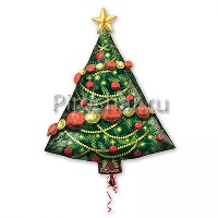 Фольгированный шар "Елка с гирляндой"