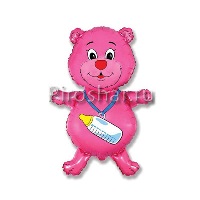 Фольгированный шар "Медвежонок - девочка"