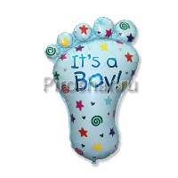 Фольгированный шар "Ступня мальчика", голубой