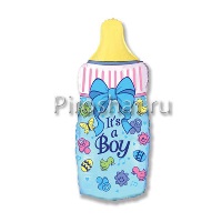 Фольгированный шар "Бутылочка", голубой