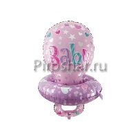 Фольгированный шар "Соска", розовый