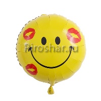 Фольгированный шар "Смайл в поцелуях"