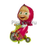 Фольгированный шар "Маша на велосипеде"