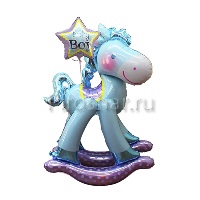 Ходячий шар "Лошадка-качалка", голубой