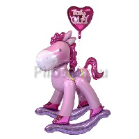 Ходячий шар "Лошадка-качалка", розовый