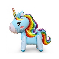 Ходячий шар "Единорог радужный", голубой