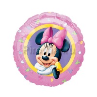 Фольгированный шар круг "Минни Маус"